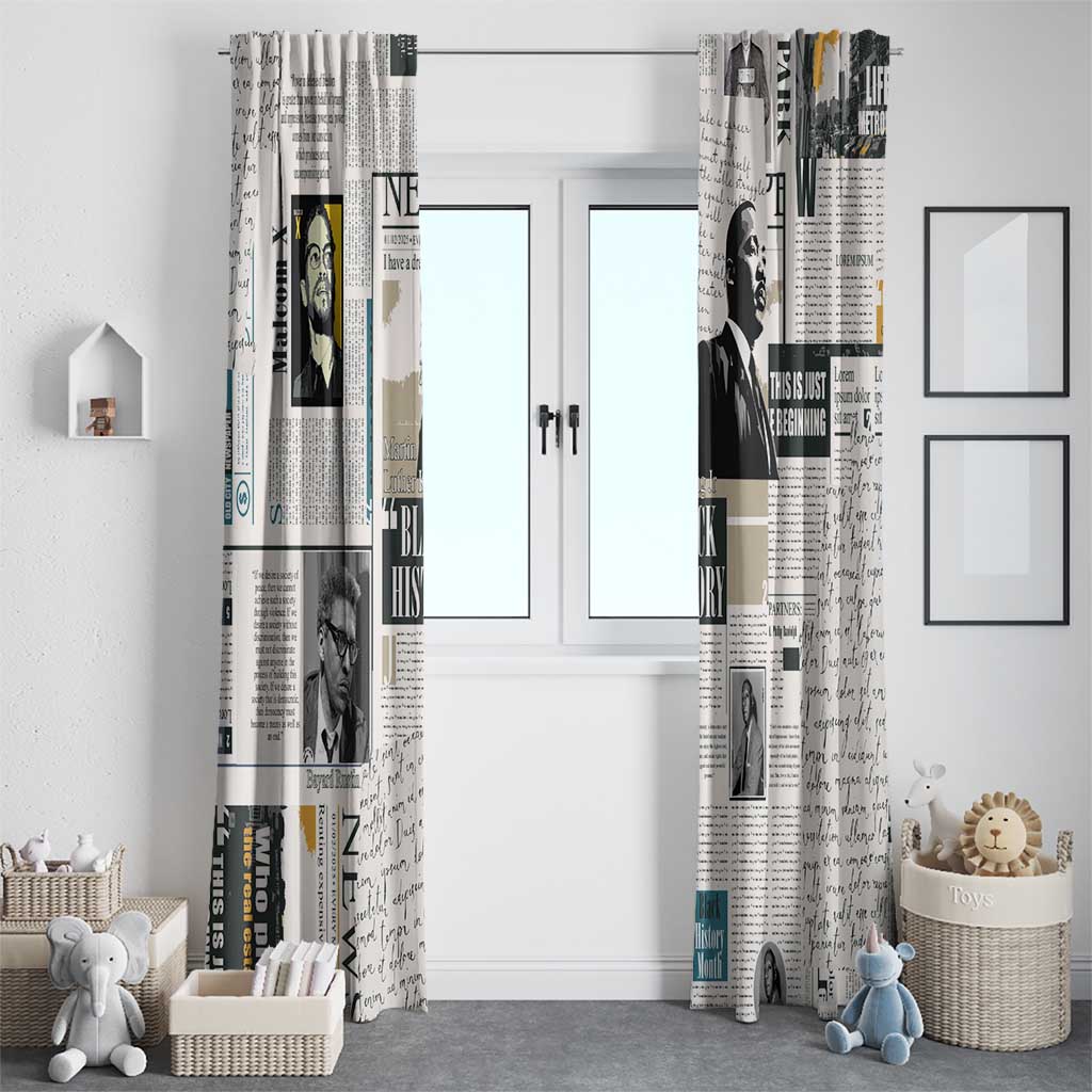 Civil Rights Leaders Window Curtain Newspaper Print Style - Wonder Print Shop