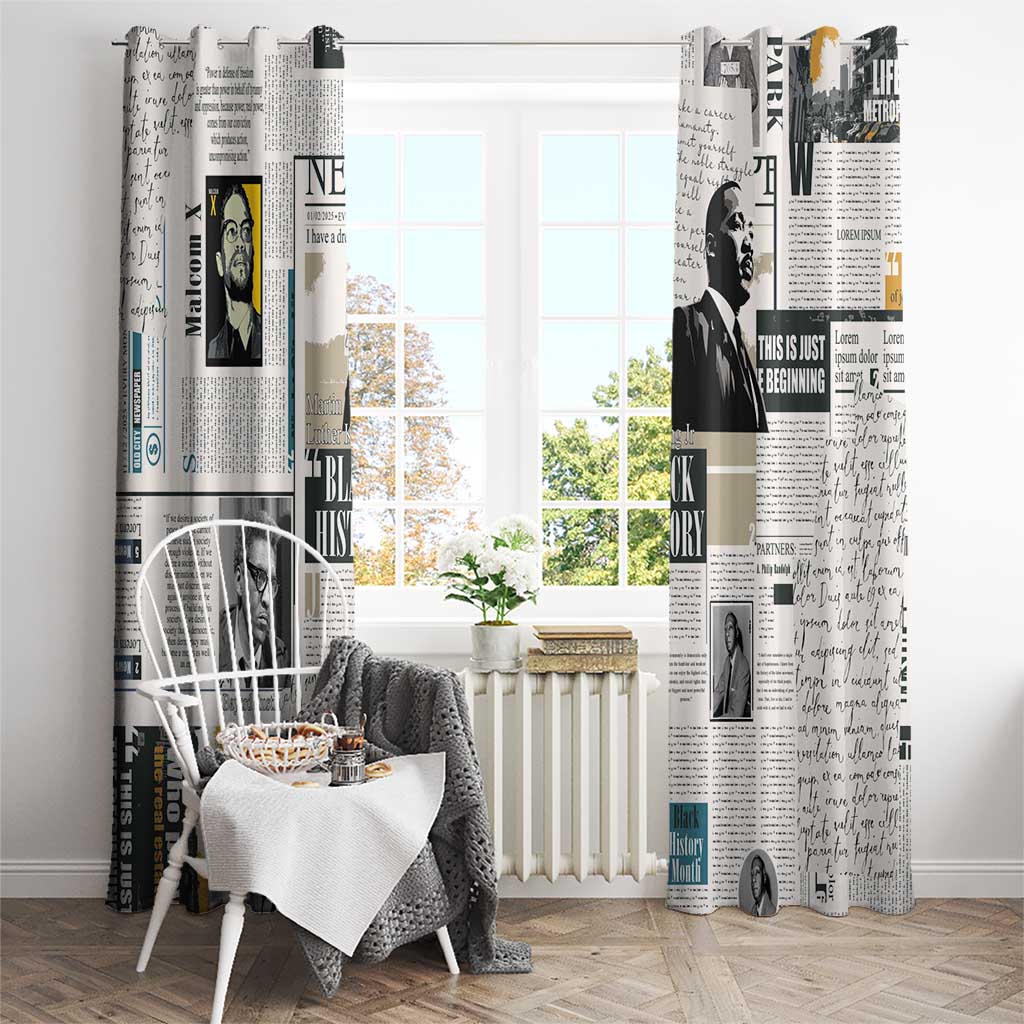 Civil Rights Leaders Window Curtain Newspaper Print Style - Wonder Print Shop