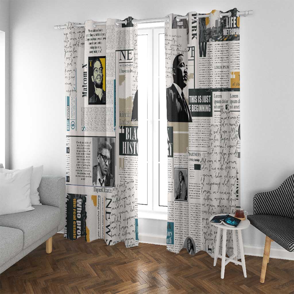 Civil Rights Leaders Window Curtain Newspaper Print Style - Wonder Print Shop