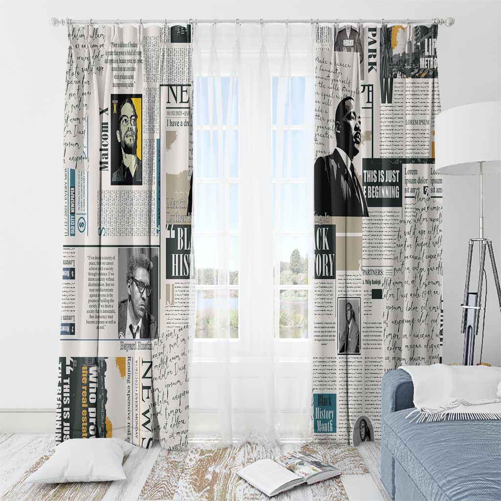 Civil Rights Leaders Window Curtain Newspaper Print Style - Wonder Print Shop