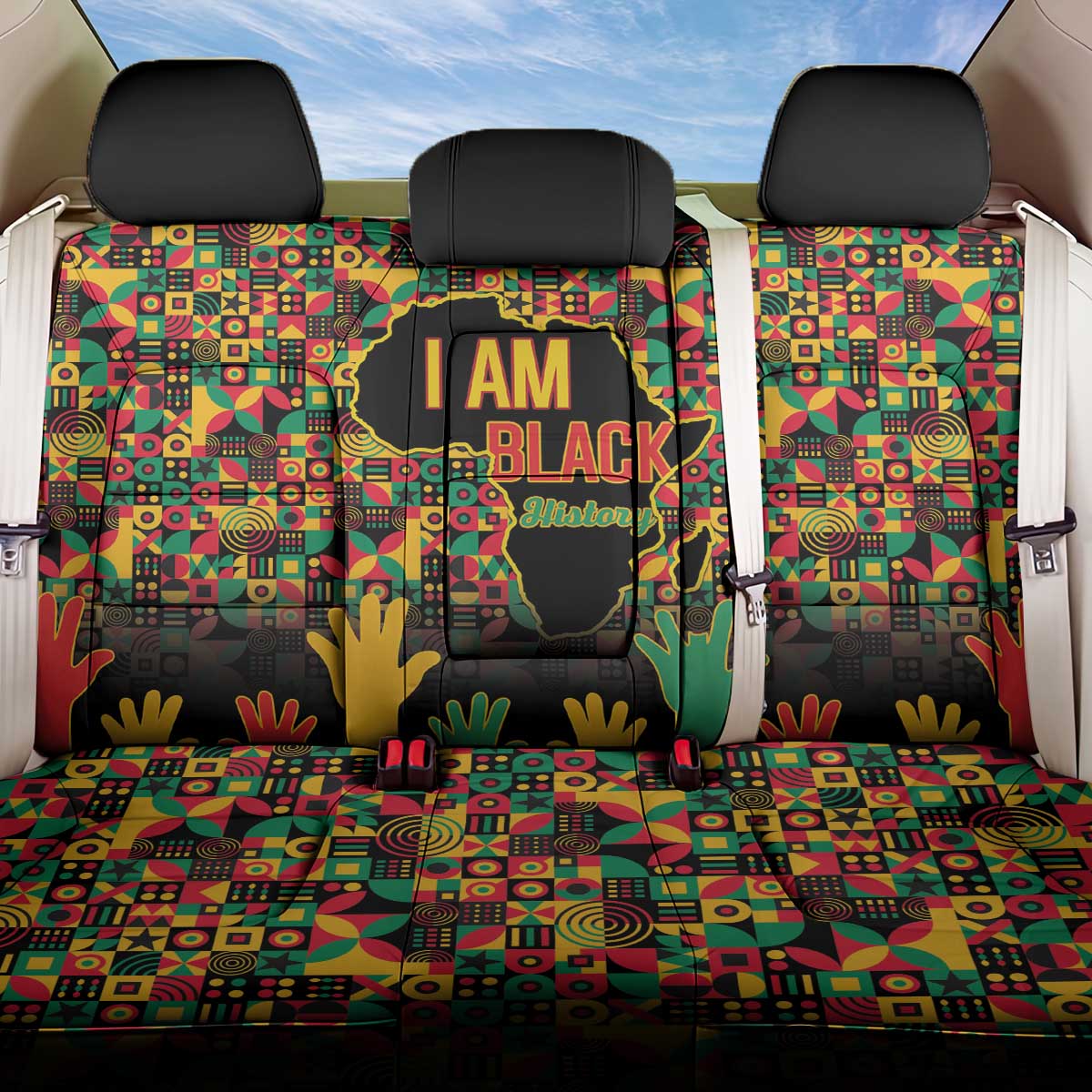 Black History Month Back Car Seat Cover I Am Black History - Wonder Print Shop