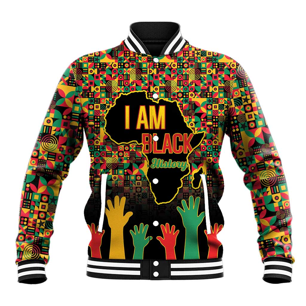 Black History Month Baseball Jacket I Am Black History - Wonder Print Shop