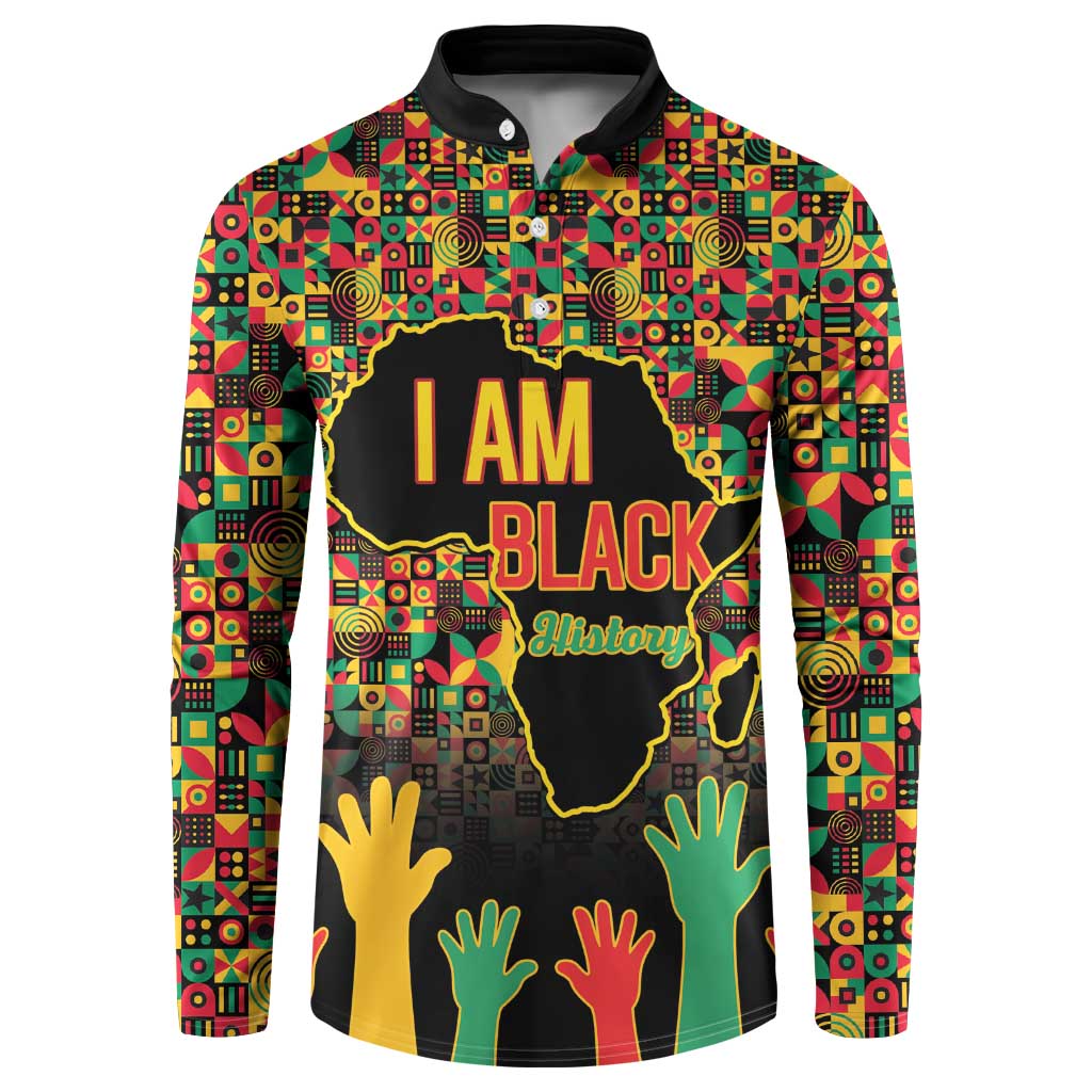 Black History Month Button Sweatshirt I Am Black History - Wonder Print Shop