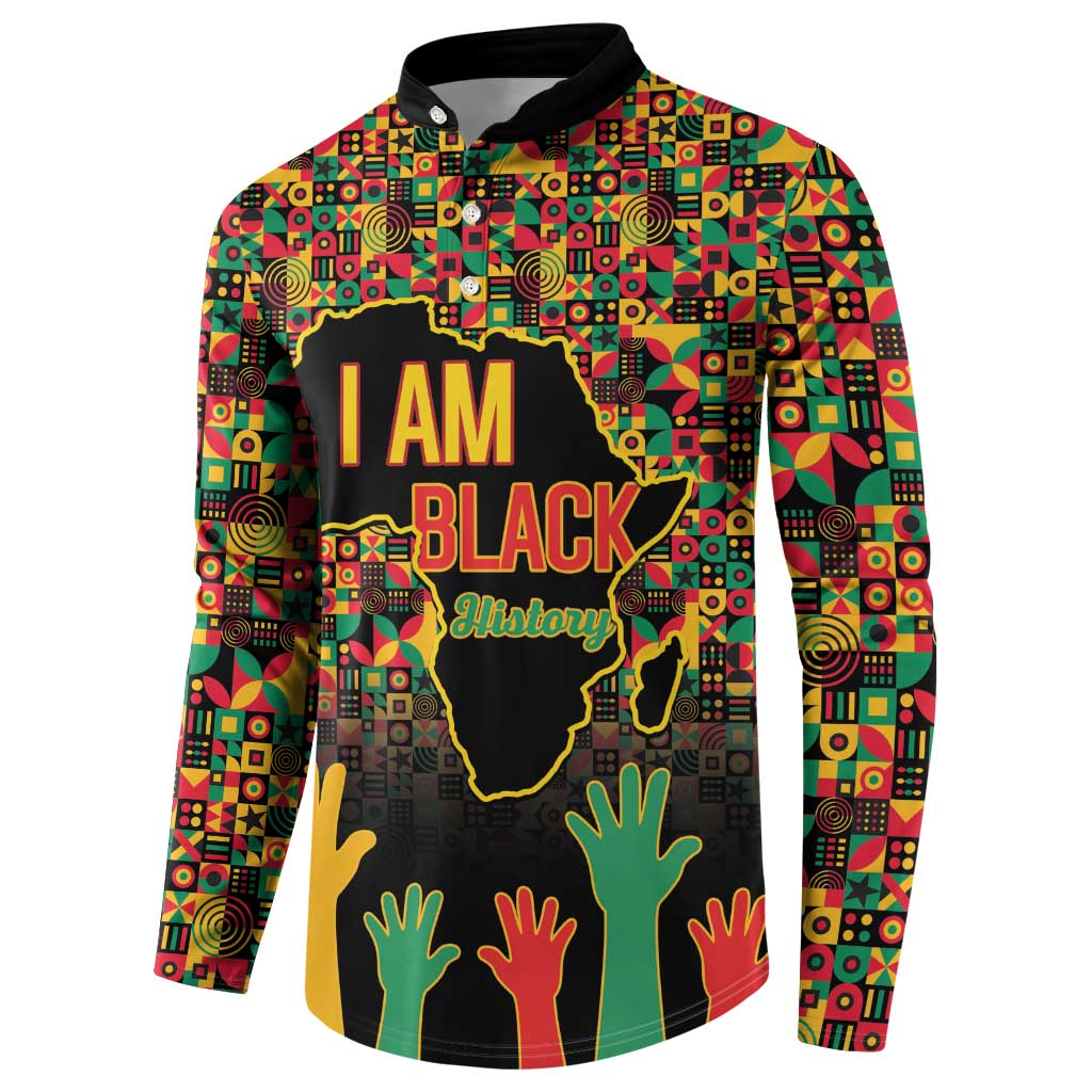 Black History Month Button Sweatshirt I Am Black History - Wonder Print Shop