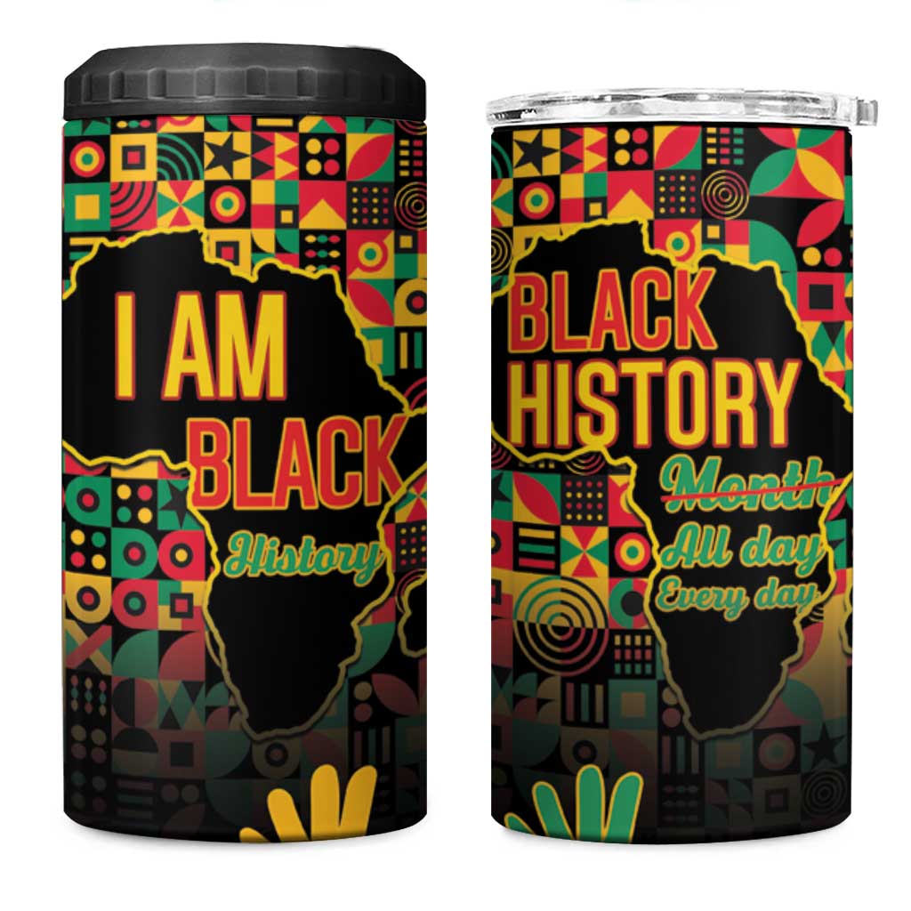 Black History Month 4 in 1 Can Cooler Tumbler I Am Black History - Wonder Print Shop
