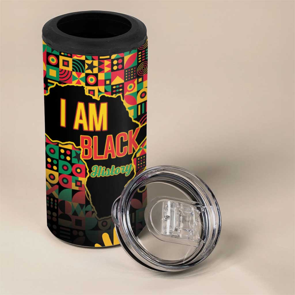Black History Month 4 in 1 Can Cooler Tumbler I Am Black History - Wonder Print Shop