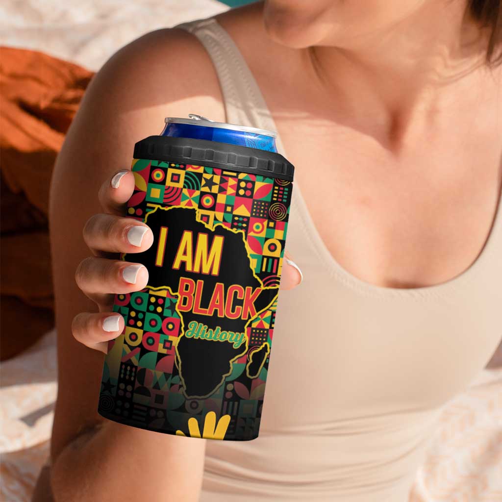 Black History Month 4 in 1 Can Cooler Tumbler I Am Black History - Wonder Print Shop