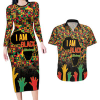 Black History Month Couples Matching Long Sleeve Bodycon Dress and Hawaiian Shirt I Am Black History - Wonder Print Shop