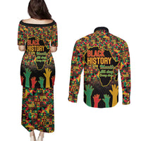 Black History Month Couples Matching Puletasi and Long Sleeve Button Shirt I Am Black History - Wonder Print Shop