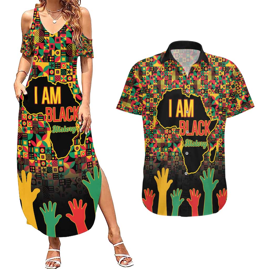 Black History Month Couples Matching Summer Maxi Dress and Hawaiian Shirt I Am Black History - Wonder Print Shop