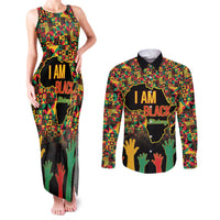 Black History Month Couples Matching Tank Maxi Dress and Long Sleeve Button Shirt I Am Black History - Wonder Print Shop