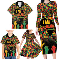 Black History Month Family Matching Long Sleeve Bodycon Dress and Hawaiian Shirt I Am Black History - Wonder Print Shop