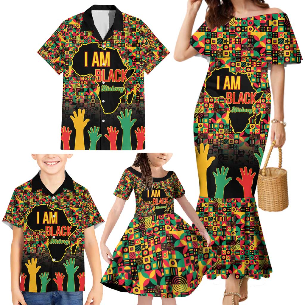 Black History Month Family Matching Mermaid Dress and Hawaiian Shirt I Am Black History - Wonder Print Shop