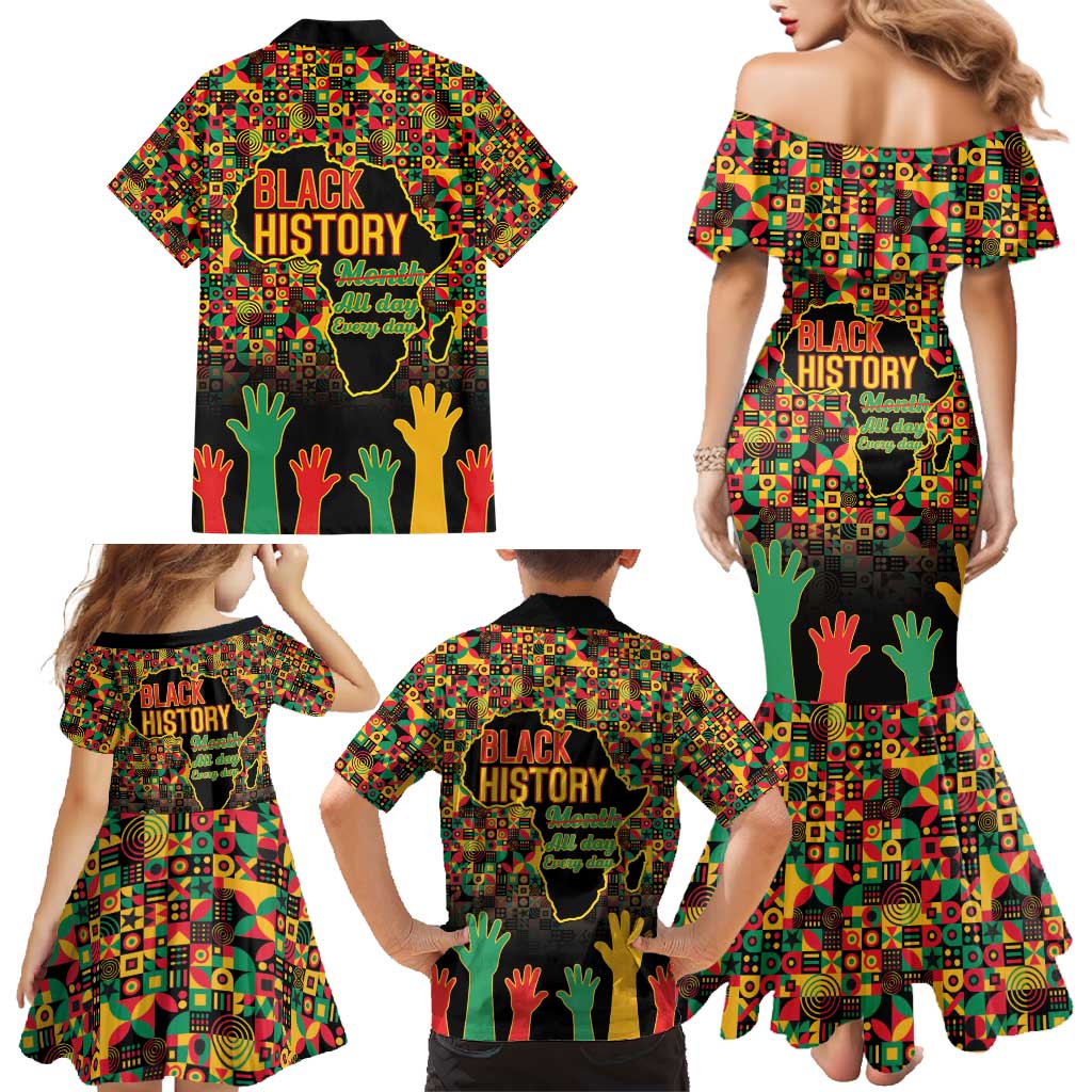 Black History Month Family Matching Mermaid Dress and Hawaiian Shirt I Am Black History - Wonder Print Shop