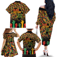 Black History Month Family Matching Off The Shoulder Long Sleeve Dress and Hawaiian Shirt I Am Black History - Wonder Print Shop