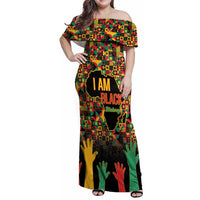 Black History Month Family Matching Off Shoulder Maxi Dress and Hawaiian Shirt I Am Black History - Wonder Print Shop