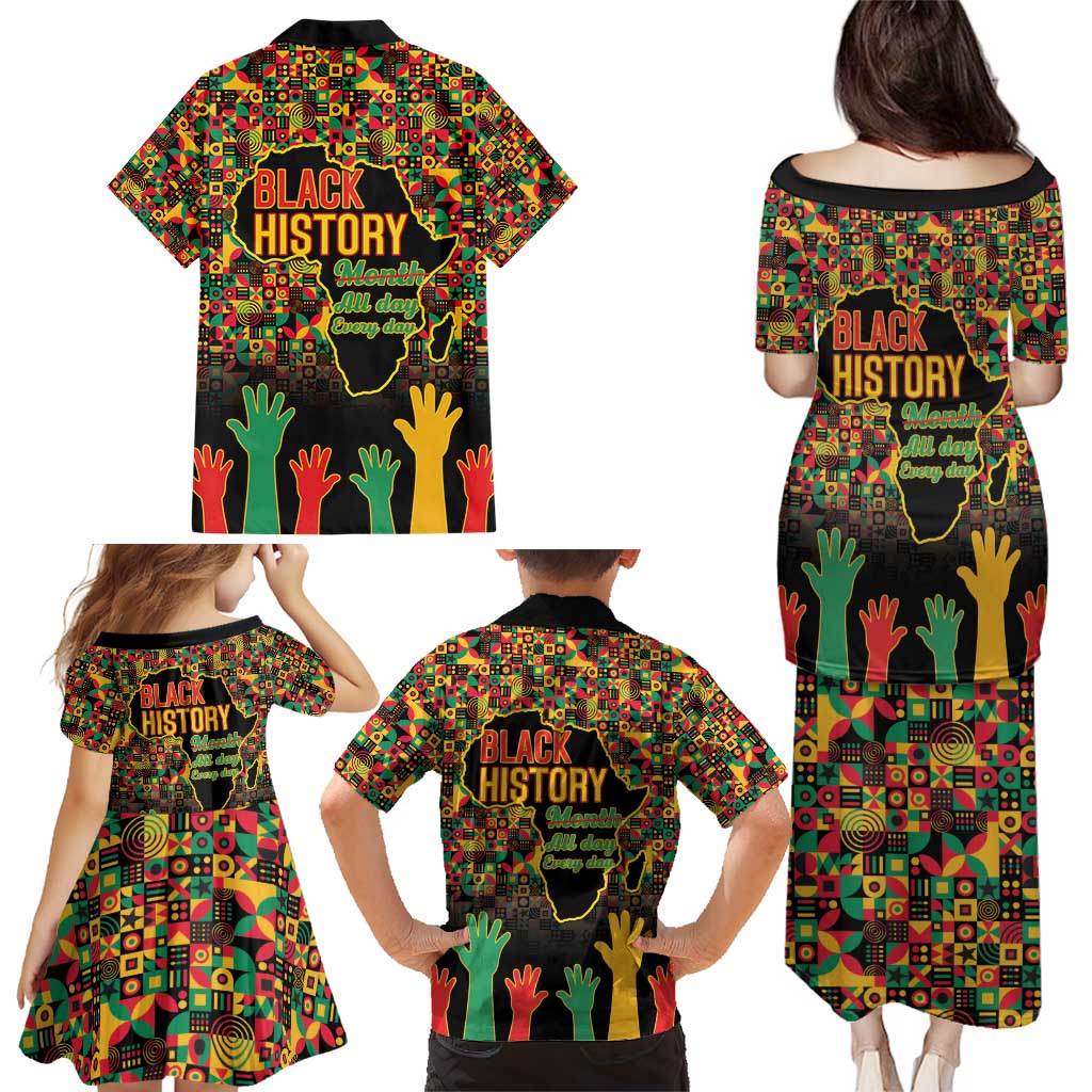Black History Month Family Matching Puletasi and Hawaiian Shirt I Am Black History - Wonder Print Shop