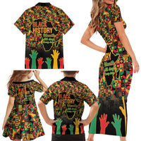 Black History Month Family Matching Short Sleeve Bodycon Dress and Hawaiian Shirt I Am Black History - Wonder Print Shop