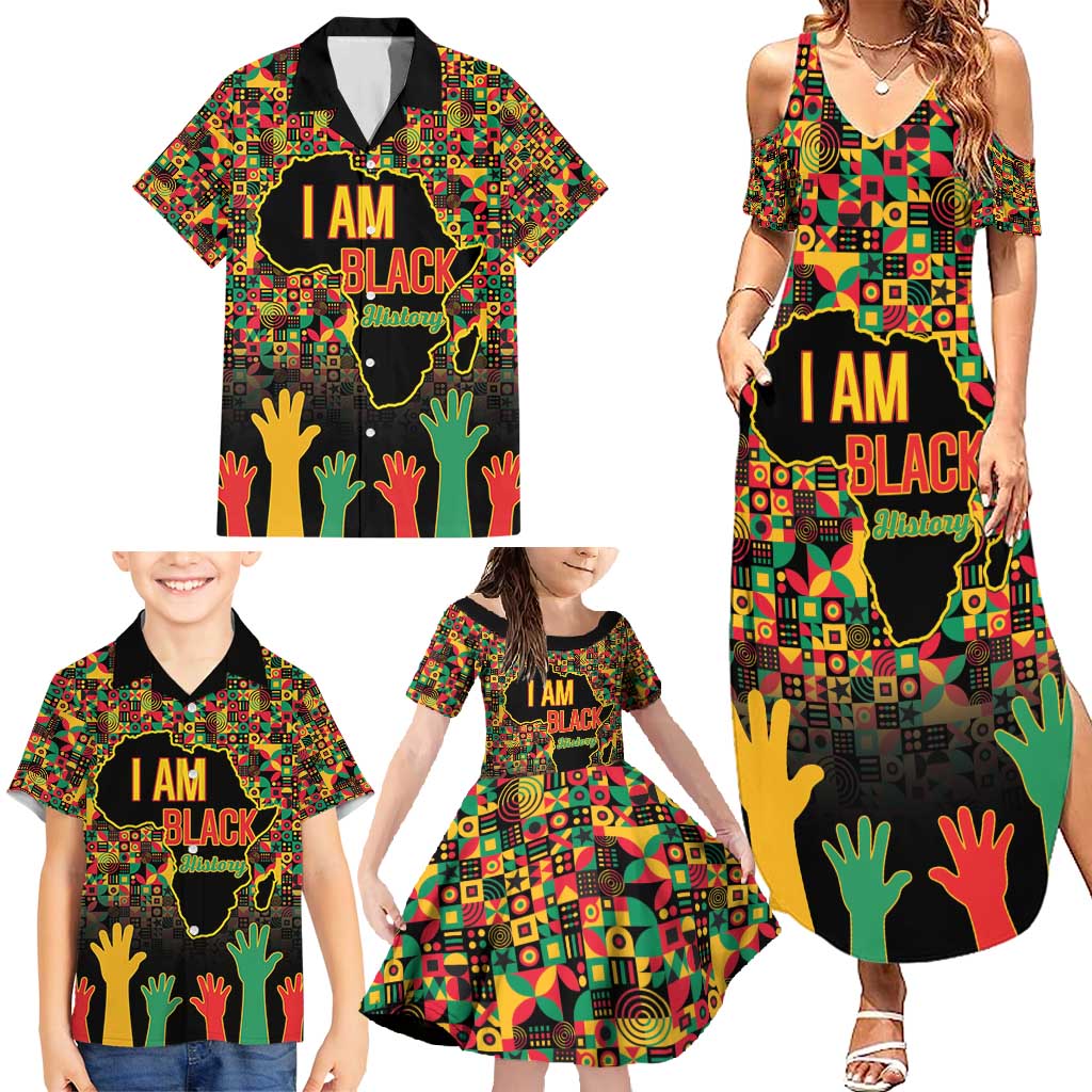 Black History Month Family Matching Summer Maxi Dress and Hawaiian Shirt I Am Black History - Wonder Print Shop
