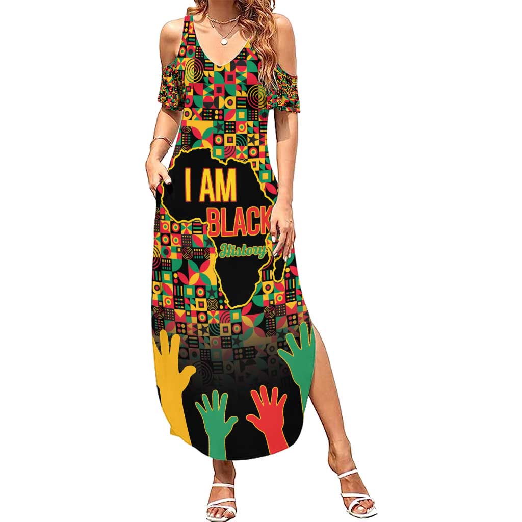 Black History Month Family Matching Summer Maxi Dress and Hawaiian Shirt I Am Black History - Wonder Print Shop