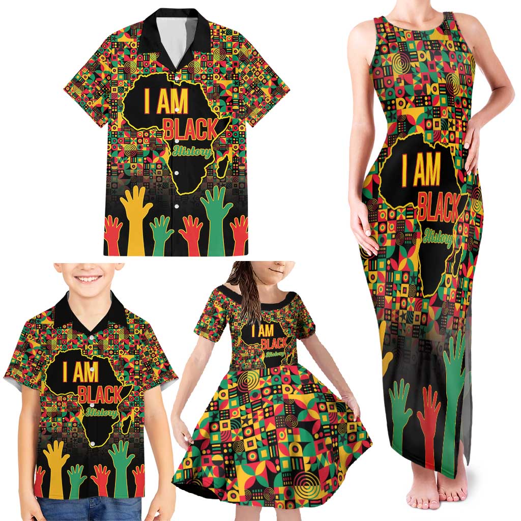 Black History Month Family Matching Tank Maxi Dress and Hawaiian Shirt I Am Black History - Wonder Print Shop