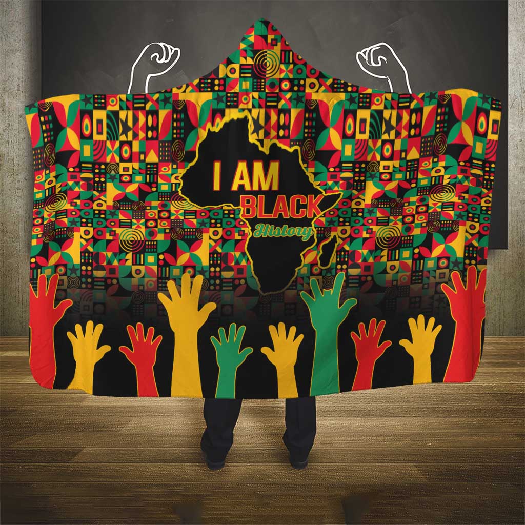Black History Month Hooded Blanket I Am Black History