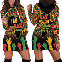 Black History Month Hoodie Dress I Am Black History - Wonder Print Shop