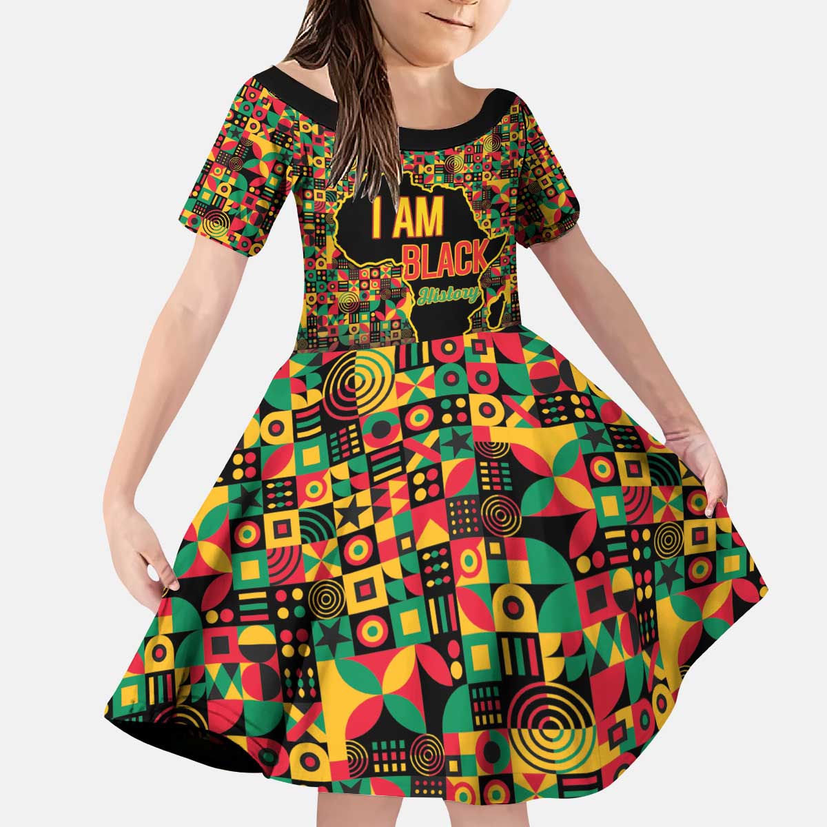 Black History Month Kid Short Sleeve Dress I Am Black History - Wonder Print Shop