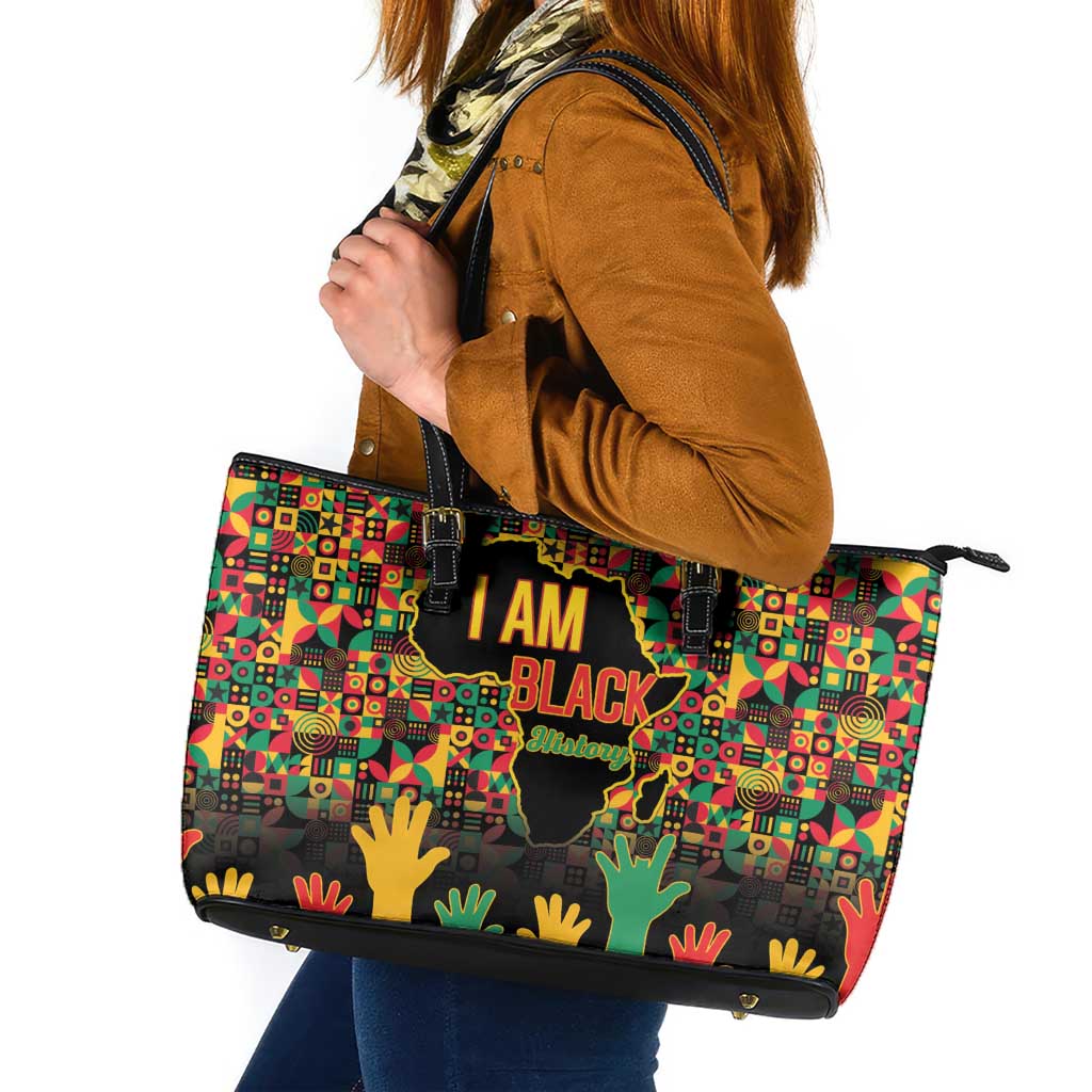 Black History Month Leather Tote Bag I Am Black History - Wonder Print Shop