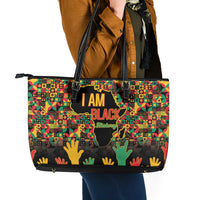 Black History Month Leather Tote Bag I Am Black History - Wonder Print Shop