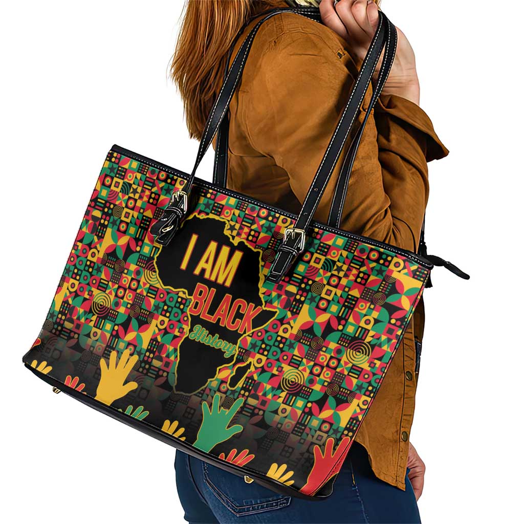Black History Month Leather Tote Bag I Am Black History - Wonder Print Shop