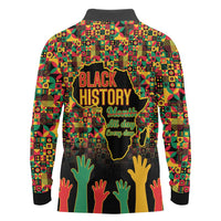 Black History Month Long Sleeve Polo Shirt I Am Black History - Wonder Print Shop