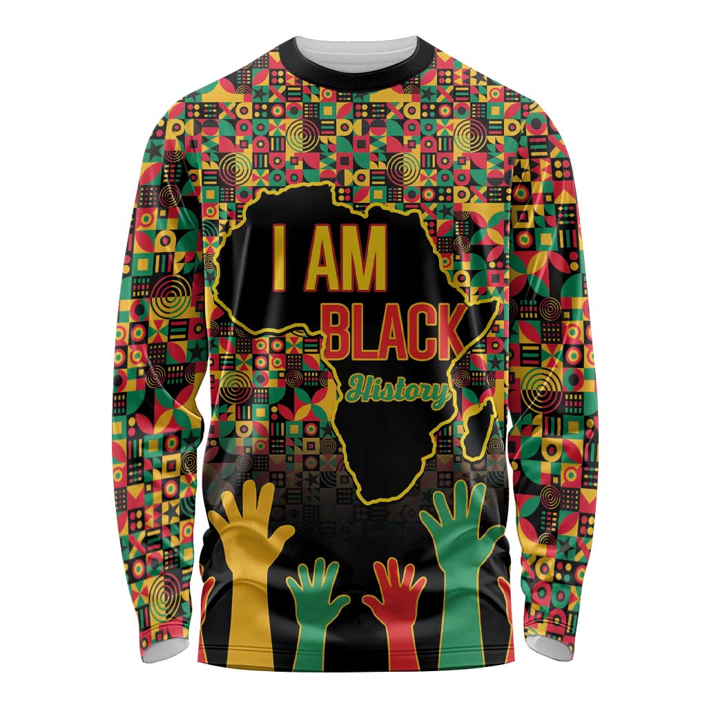 Black History Month Long Sleeve Shirt I Am Black History - Wonder Print Shop