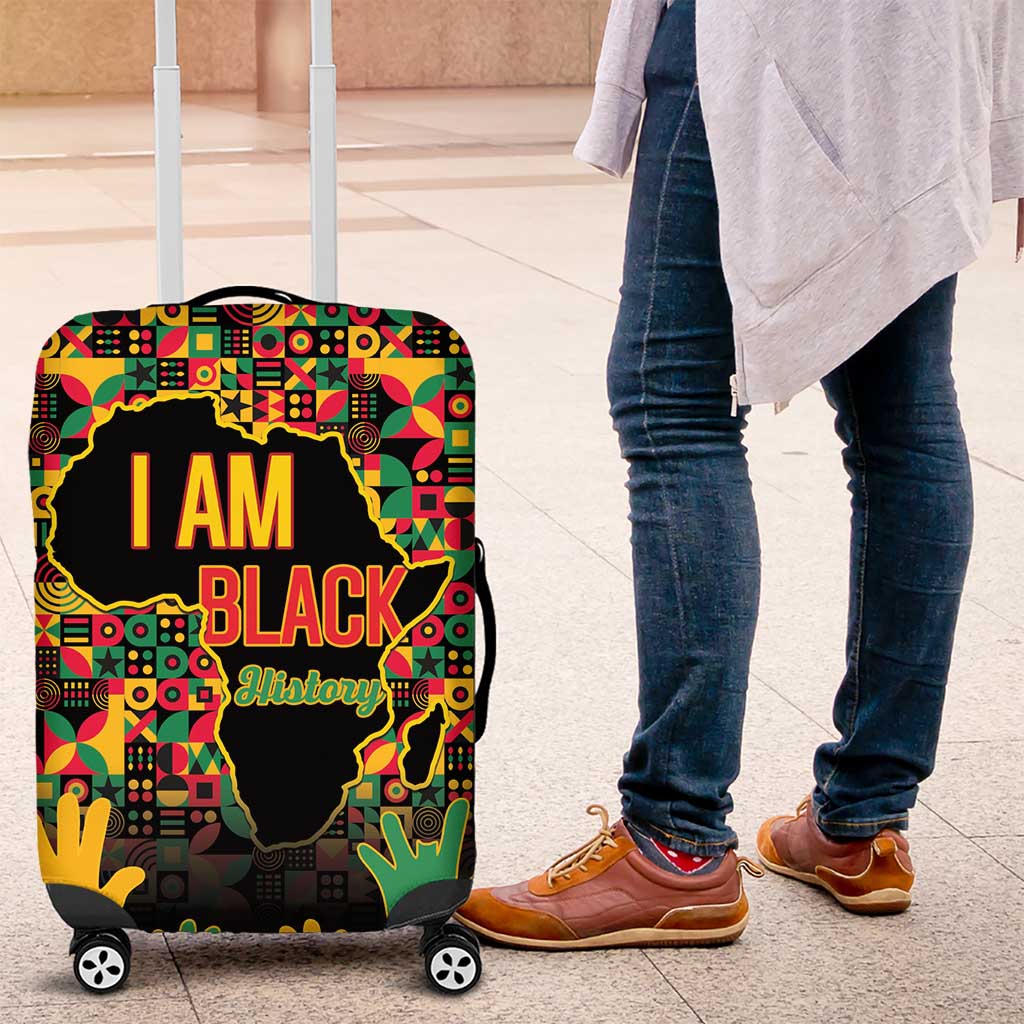 Black History Month Luggage Cover I Am Black History - Wonder Print Shop