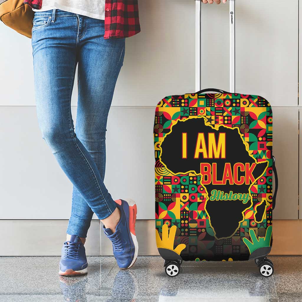 Black History Month Luggage Cover I Am Black History - Wonder Print Shop