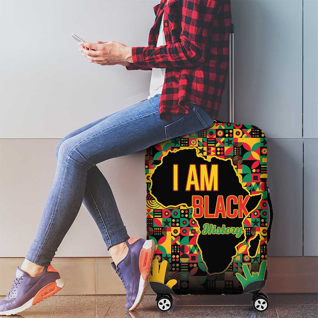 Black History Month Luggage Cover I Am Black History - Wonder Print Shop