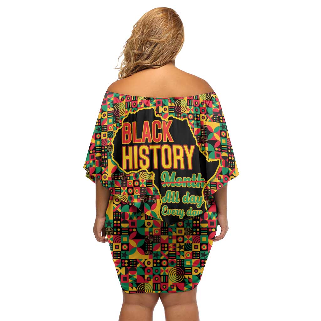Black History Month Off Shoulder Short Dress I Am Black History - Wonder Print Shop