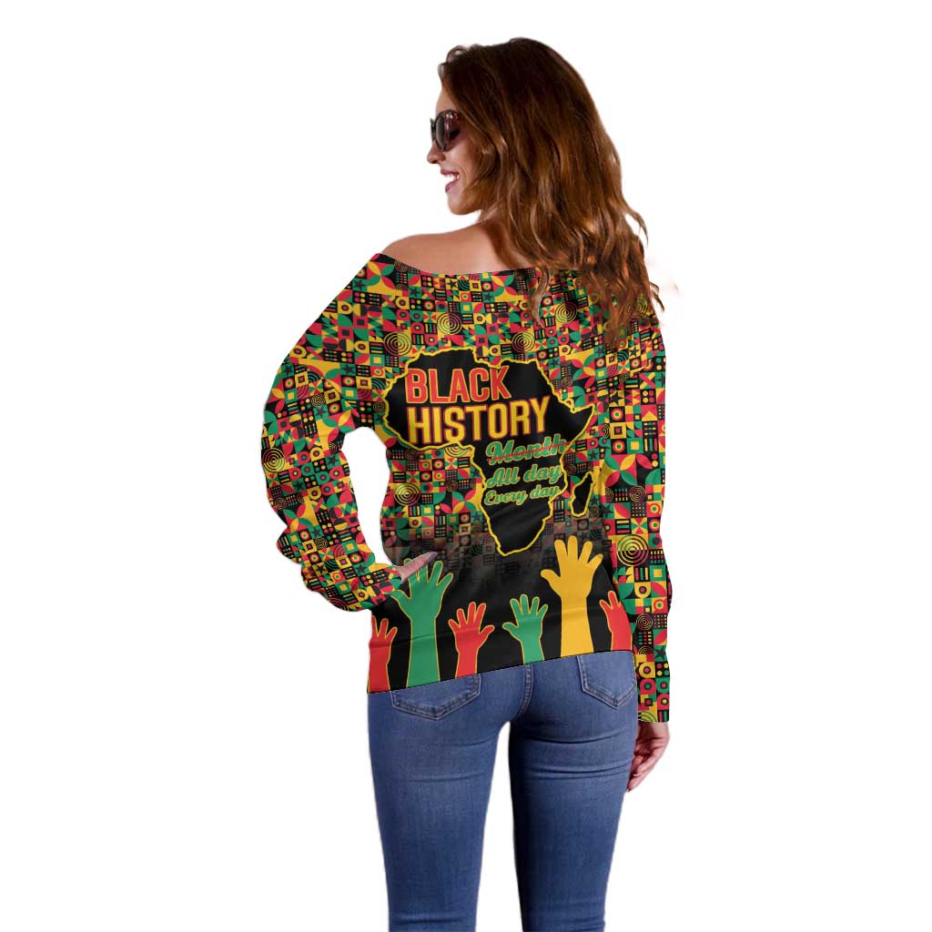 Black History Month Off Shoulder Sweater I Am Black History - Wonder Print Shop