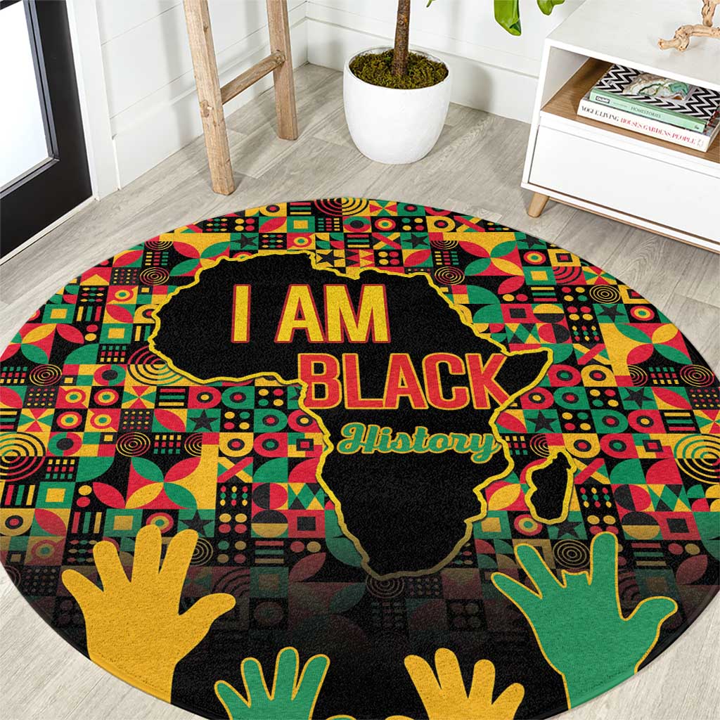 Black History Month Round Carpet I Am Black History