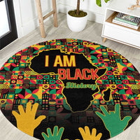 Black History Month Round Carpet I Am Black History