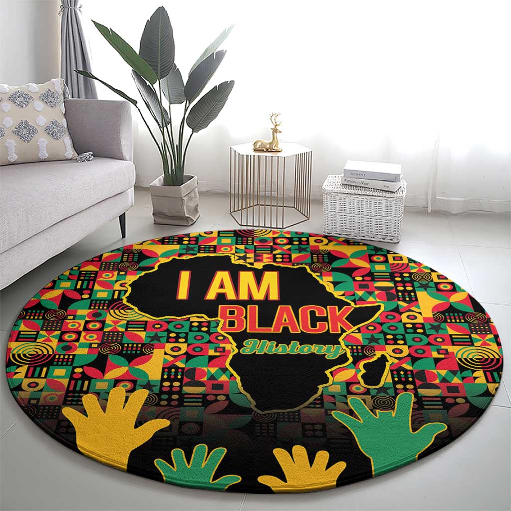Black History Month Round Carpet I Am Black History