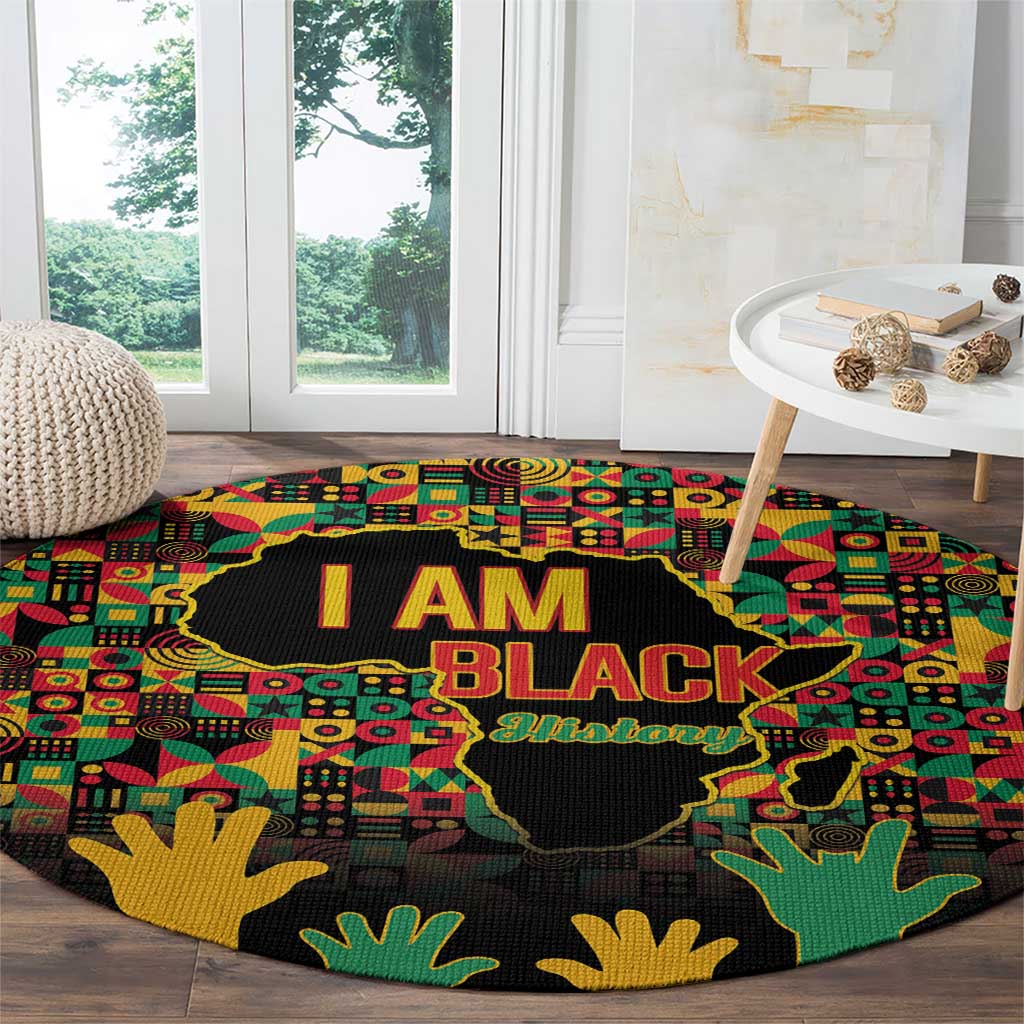 Black History Month Round Carpet I Am Black History