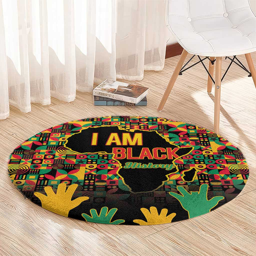 Black History Month Round Carpet I Am Black History
