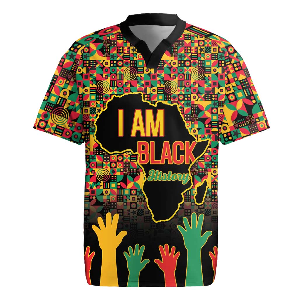 Black History Month Rugby Jersey I Am Black History - Wonder Print Shop
