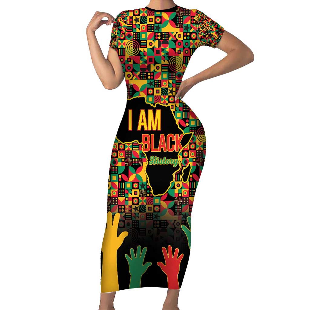 Black History Month Short Sleeve Bodycon Dress I Am Black History - Wonder Print Shop
