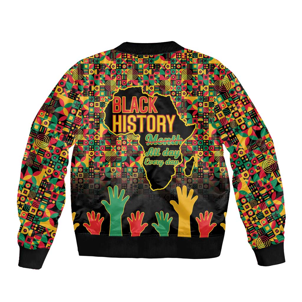 Black History Month Sleeve Zip Bomber Jacket I Am Black History - Wonder Print Shop