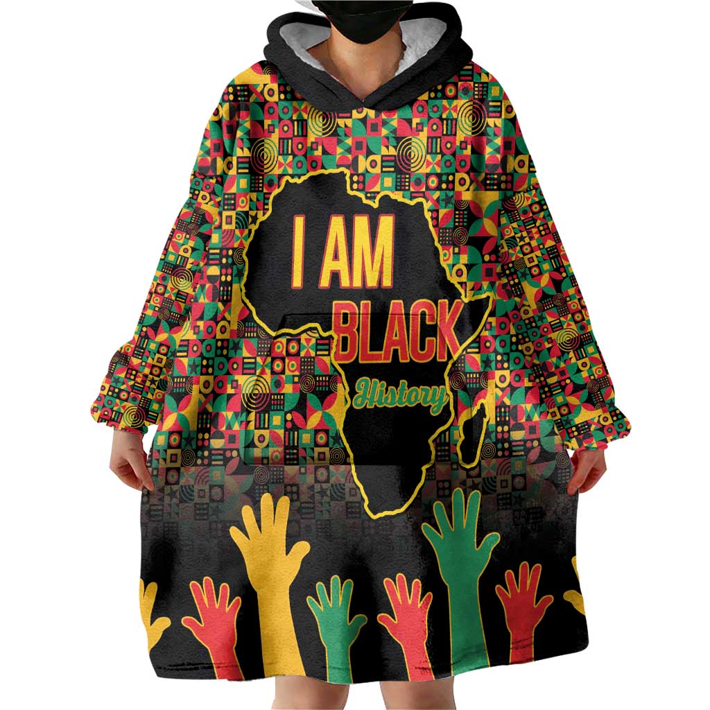 Black History Month Wearable Blanket Hoodie I Am Black History - Wonder Print Shop