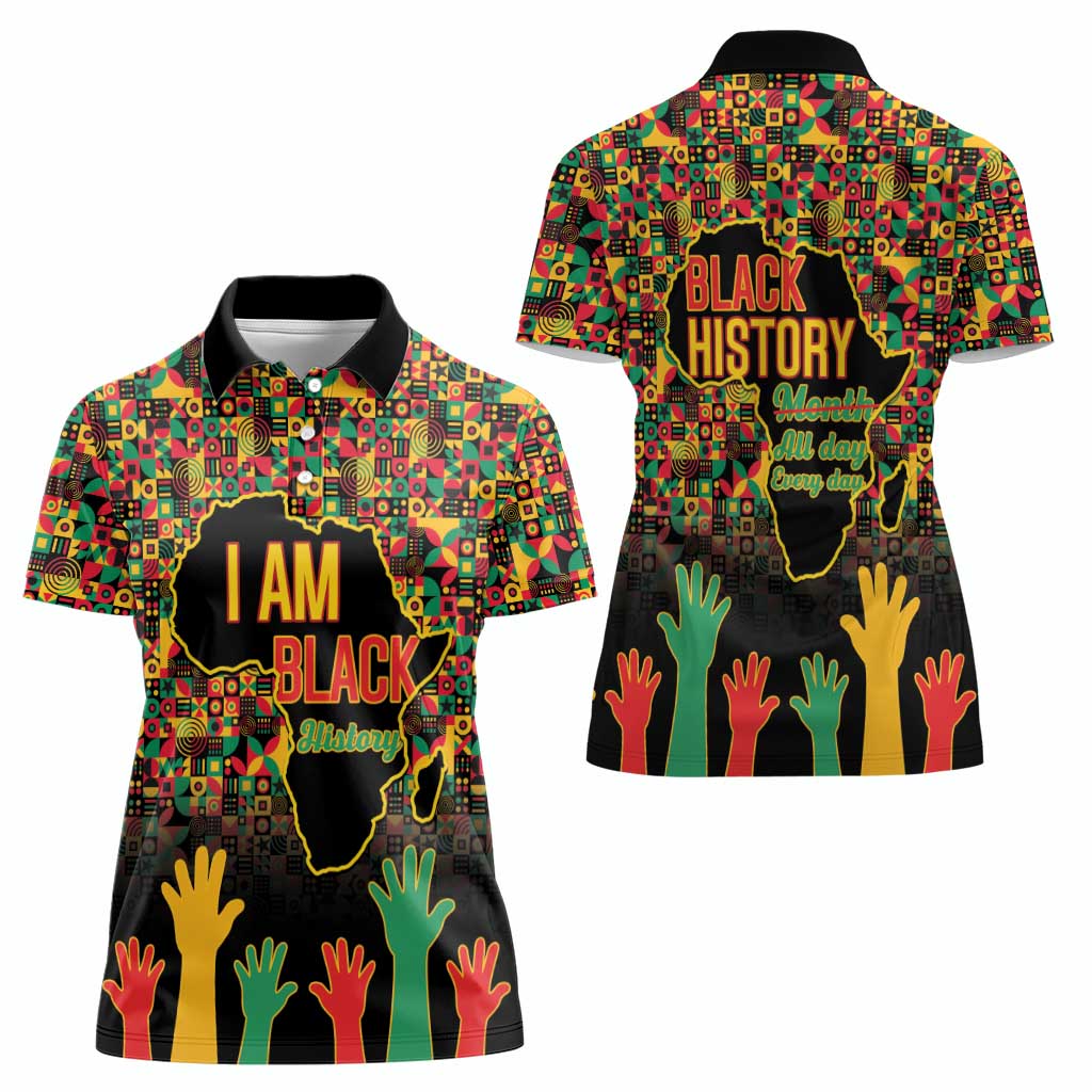 Black History Month Women Polo Shirt I Am Black History - Wonder Print Shop