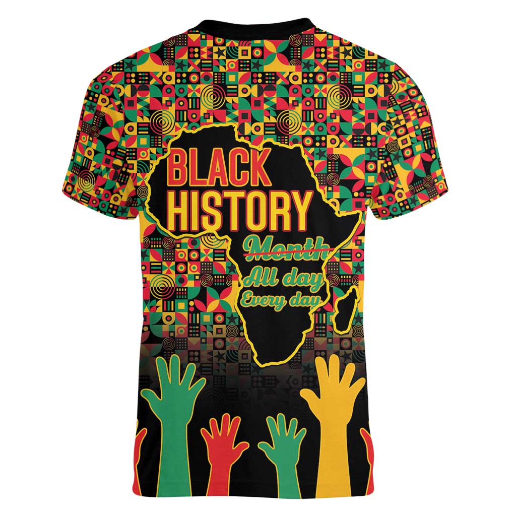 Black History Month Women V-Neck T-Shirt I Am Black History - Wonder Print Shop