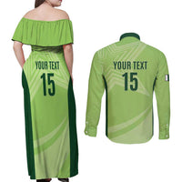 Custom Pakistan Cricket Couples Matching Off Shoulder Maxi Dress and Long Sleeve Button Shirt Go Shaheens LT15